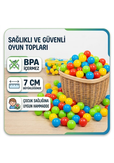 Casual Bpa' Sız Renkli Havuz Topu 7 Cm 100 Adet