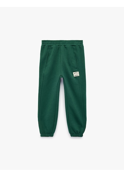 Koton Pamuklu Cep Detaylı Beli Lastikli Oversize Jogger Eşofman Altı Yeşil 7wmb40043tk