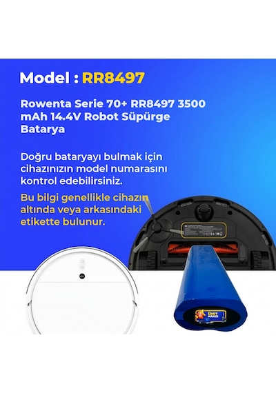 Rowenta Serie 70+ Rr8497 3500 Mah 14.4v Robot Süpürge Batarya