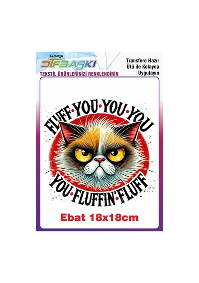 Kedi Ütü İle Yapışan Tekstil Baskısı 2888