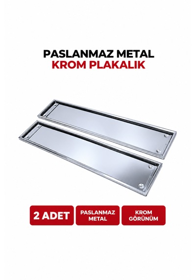 Krom Plakalık 2 Adet Paslanmaz Metal Oto Plaka Çerçevesi