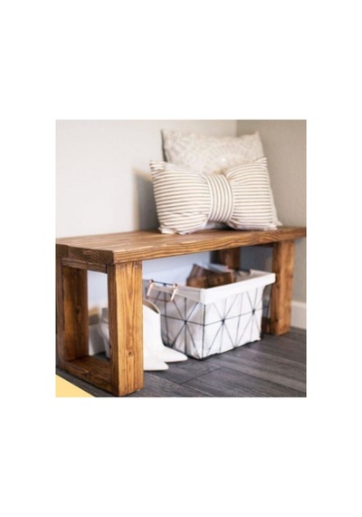 Masif Ahşap Bank & Bench Kapı Önü Antre Hol Dekoratif Oturak 120x30x H:40 Cm Ceviz
