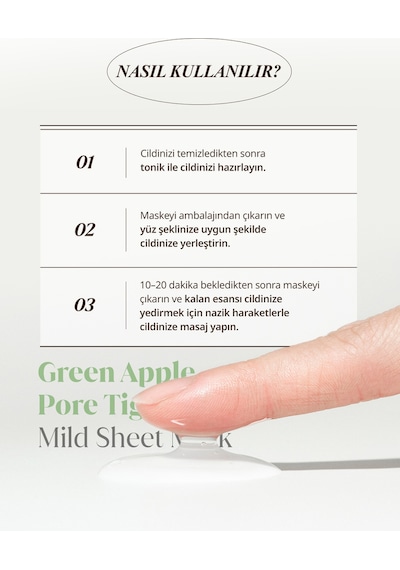 Yeşil Elma İçerikli Yaprak Maske Goodal Green Apple Pore Tightening Mild Sheet Mask