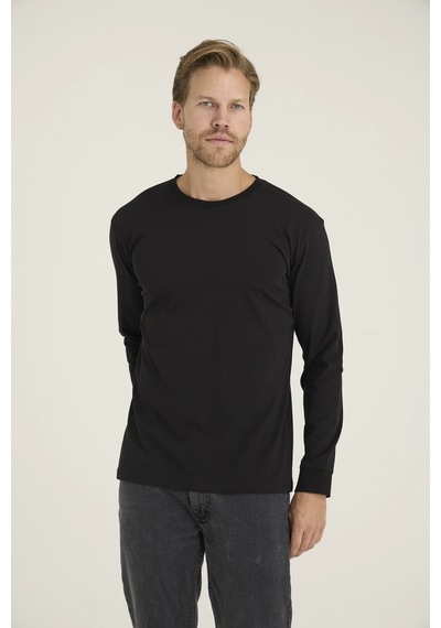 Angbutik Kocabey T-513 Erkek O.yaka Uzunkol T-shirt Siyah