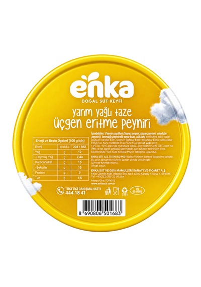 Enka Gurme Üçgen Eritme Peyniri Yarım Yağlı - 6 X 15.g 5li Paket