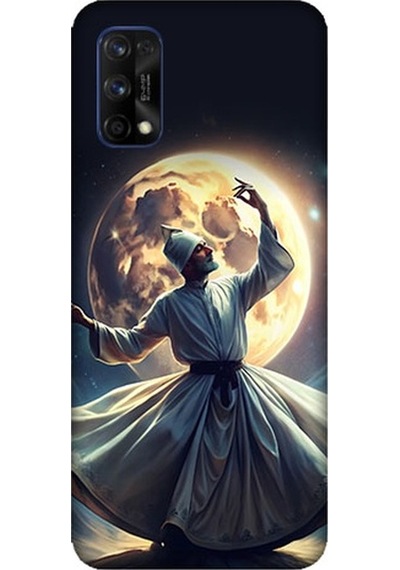 Realme 7 Pro Uyumlu Semazen Ve Ay Desenli Silikon Kılıf