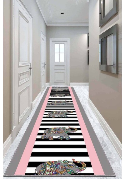 Pembe Kaymaz Taban Filli Kesme Rulo Özel Ölçülü Yolluk Ar575n11