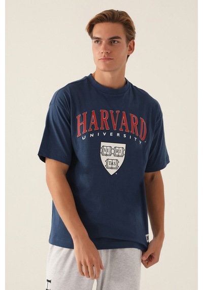 Harvard Veritas Koyu İndigo Erkek T-shirt 5274-42906 Koyu İndigo
