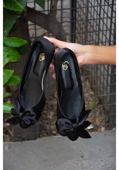 Fox Shoes Siyah Kadın Babet H726810504 Siyah