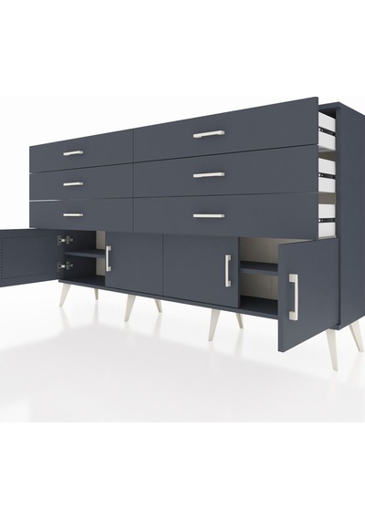 Arges Konsol 2 Raflı 6 Çekmeceli 4 Kapaklı 176x30x99 Antrasit-ant Antrasit-antrasit Arges Konsol 2 Raflı 6 Çekmeceli 4 Kapaklı 176x30x99 Antrasit-ant Antrasit-antrasit