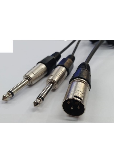 Xlr Kablo - 3 Pin Xlr Erkek - 2X 6.3 Mono Erkek - 2 Metre
