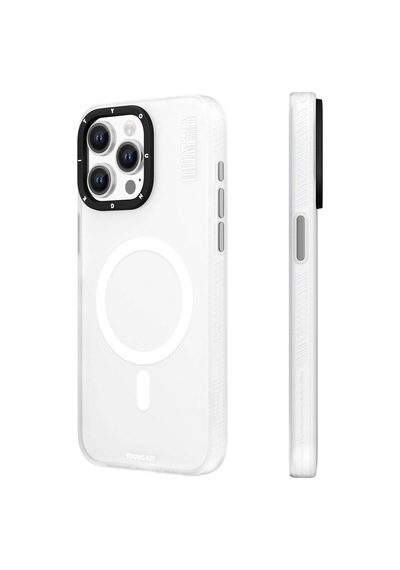 Apple Uyumlu iPhone 15 Pro Max Kılıf Magsafe Şarj Özellikli Youngkit Hidden Sand Serisi Kapak Mavi