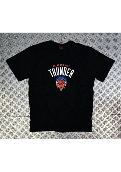 Oklahoma Cıty Thunder Baskılı Unisex %100 Pamuk Siyah T-shirt SIYAH