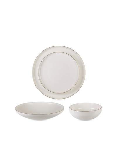 Rossel Premium 24 Parça Bone China Yaldızlı Yemek Takımı 75200