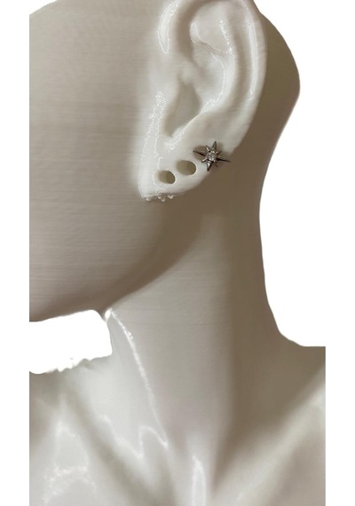 Minimal Kutup Yıldızı Kıkırdak Tragus Helix Pearsıng Küpe 316l Çelik Gümüş