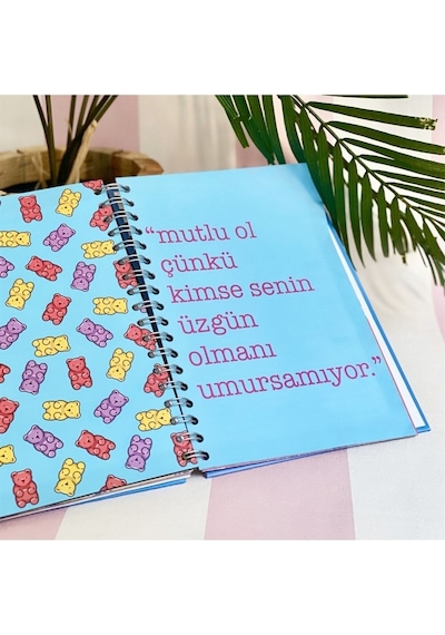 Havada Aşk Var Tasarımlı Spiralli Tarihsiz Konuşan Ajanda Akademik Ajanda Planlayıcı Pembe