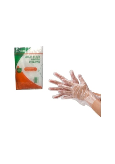 Green Naylon Şeffaf Eldiven 100'lü