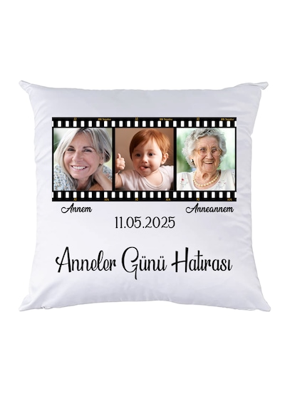 Anneanne-Babaanne Hediyesi Anneler Günü Fotoğraflı Yastık
