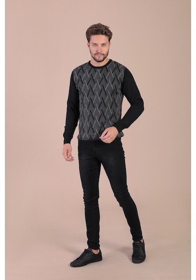 Ferraro Bisiklet Yaka Superfine Yün Kazak - Siyah Siyah (390466716) Siyah