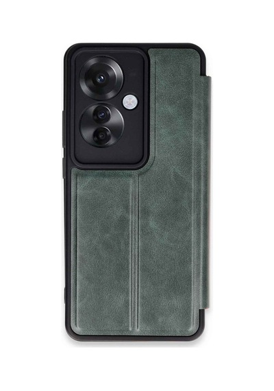 Reno 11f Kılıf Flip Cover - Koyu Yeşil Bz8683140767945