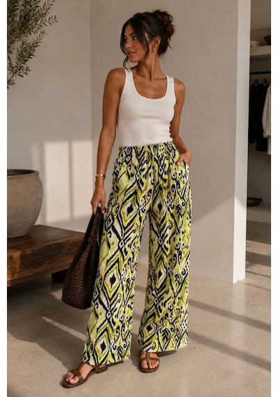 Bbbutikbasic Desenli Bol Paça Viskon Pantolon Günlük Şık Kadın Pantolon My3535 Desen 9 Bbbutikbasic Desenli Bol Paça Viskon Pantolon Günlük Şık Kadın Pantolon My3535 Desen 9