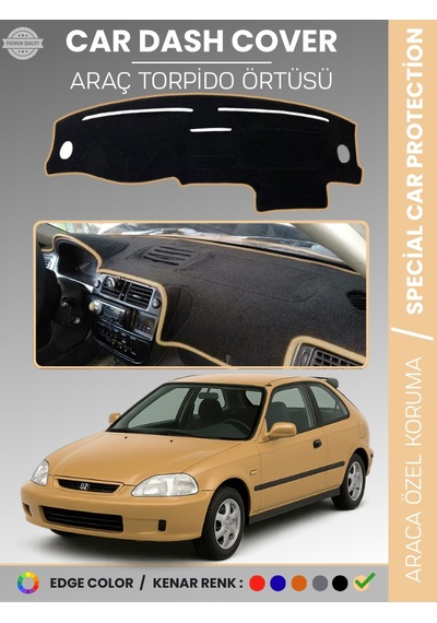 Honda Civic Ej-ek-em 1995-2000 Torpido Örtüsü Göğüs Koruma Tam Uyum Uv Koruma Kaymaz - 591 Stiloto