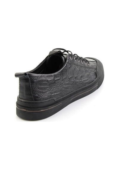 Siyah Hakiki Deri Erkek Sneaker E01900251044 Siyah
