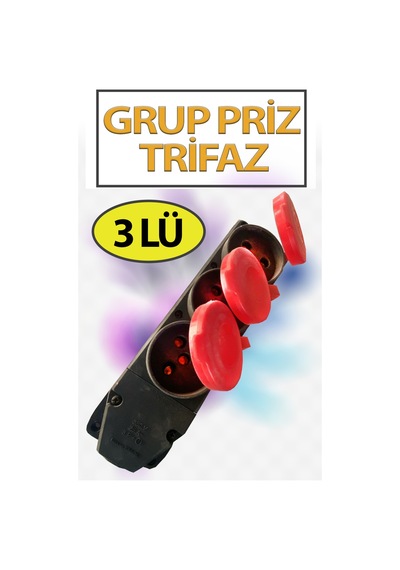 Sanayi Tip Trifaze Grup Priz Zirvesan 3 Faz Kapaklı Kauçuk