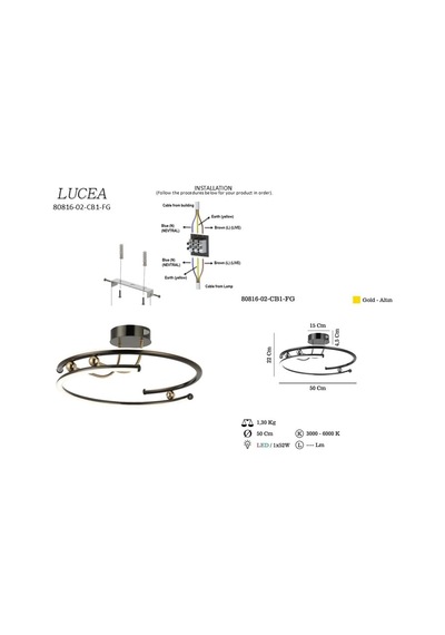 Lucea Nolan B.boy Ledli Plafonyer 3000-6000k 26w Diğer