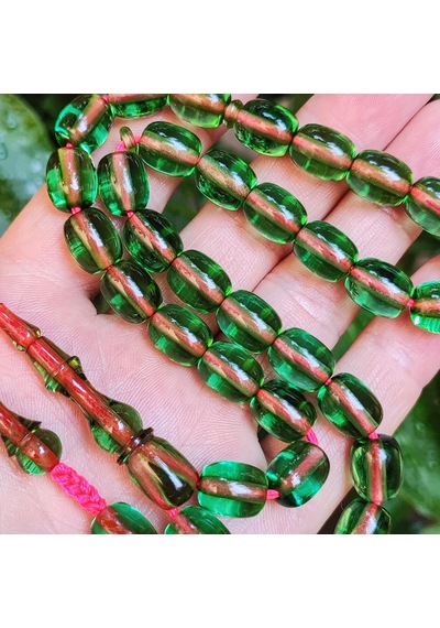 9 x 11 MM Şeffaf Delim Su Yeşili Katalin Tesbih - Ergin Baran Necef