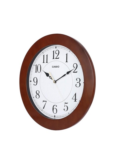 Casio Iq-133-5df Plastik Kasa Kahverengi Renkli 36 Cm Çaplı Modern Quartz Saniye Mekanizmalı Duvar Saati