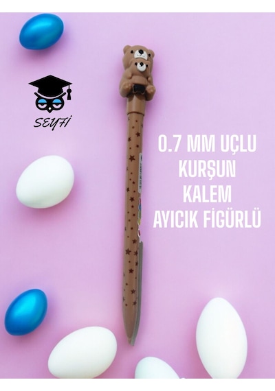 0.7 Mm Uçlu Kurşun Kalem Ayıcık Figürlü Mavi