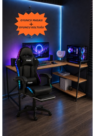 Oyuncu Masası + Oyuncu Koltuğu Takımı, L Masa Ve Ledli Sandalye Seti, Raflı Masa, Gaming Masası, Gaming Sandalyesi-7 Diğer Oyuncu Masası + Oyuncu Koltuğu Takımı, L Masa Ve Ledli Sandalye Seti, Raflı Masa, Gaming Masası, Gaming Sandalyesi-7 Diğer