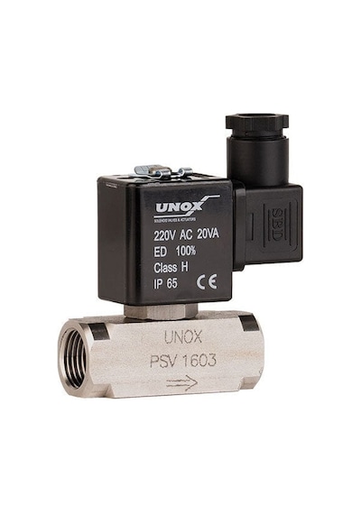 Unox 24 V Dc Paslanmaz Takoz Gövde Solenoid Valf Normalde Kapalı 3/4" (0-16 BAR