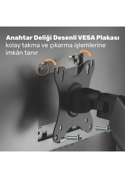 Npo Std46012b Airgrip 17"-32" Ergonomik 360 Amortisörlü Vesa Tek Kol Monitör Tutucu