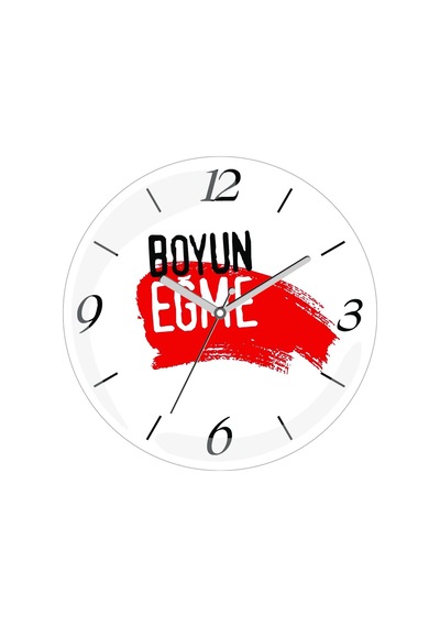 Boyun Eğme Çap 30cm Sessiz Akar Bombeli Gerçek Cam Duvar Saati Çok Renkli