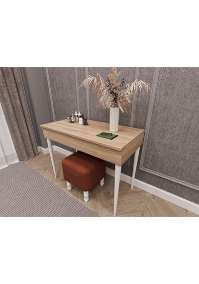 Lüks Aynalı Makyaj Masası %100 Mdf Takı Aksesuar Oda Düzenleyici Organizer Mam01 Sonoma