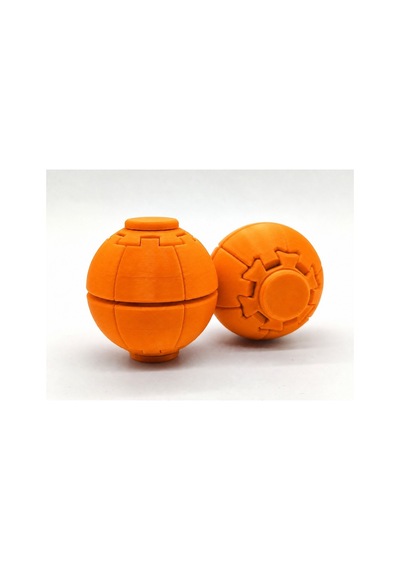 Alvera Press Küresi 3d Baskı Dönüşen Mekanik Fidget Stres Oyuncağı-turuncu-turuncu