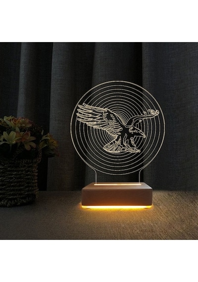 3D Gece Lambası Beşiktaşlılara Hediye Kara Kartal Masa Lambası 