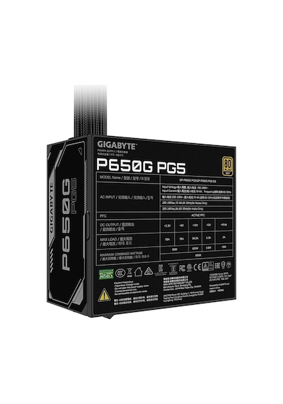 Gıgabyte Gp-p650g Pg5, 650w, 80+ Gold, Gamıng Power Supply