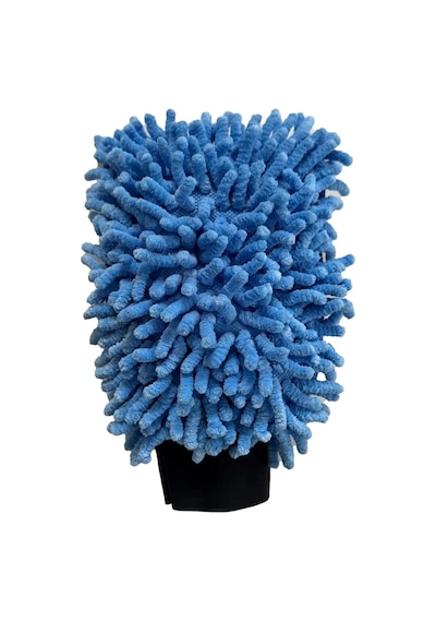 Trobus Peluş Oto Yıkama Eldiveni Süngerli Büyük Boy Çift Yüzeyli 22x19 Cm Sarı