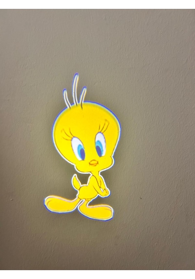 Tweety Araçlar İçin Pilli Yapıştırmalı Kapı Altı Led Logo-projektör