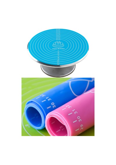 Thentech Sıcaklığa Dayanıklı 30 Cm Yuvarlak Kek Pişirme Matı Slikon Tabla Kaymaz Diğer