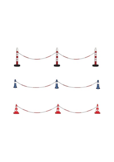 Plastik Zincir Kırmızı-beyaz Kalın 8mm 25 Metre