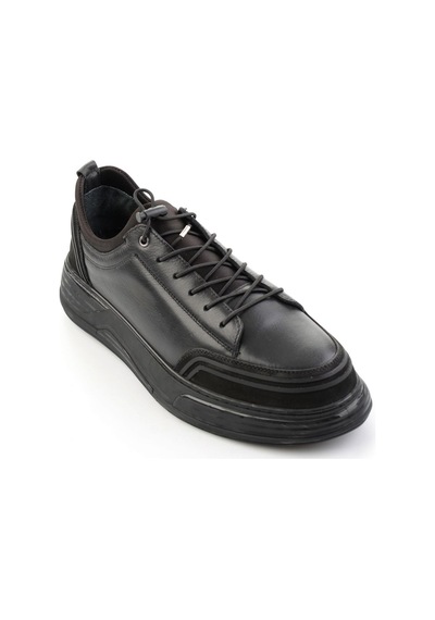 Bambi Siyah Napa Hakiki Deri Erkek Sneaker E01080185243