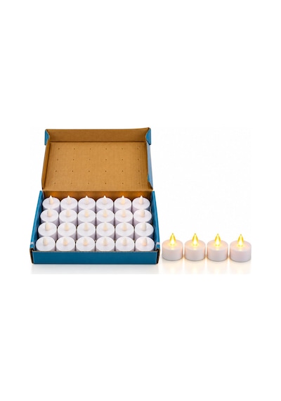 24 Adet Pilli Yuvarlak - Beyaz Renkli Led Mum Çap: 3.7cm Yükseklik: 3.5cm İ10-024 5570 Default
