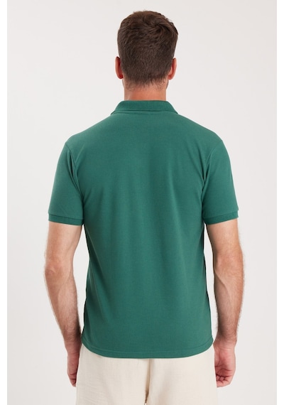 Tudors Erkek Slim Fit Dar Kesim Premium Seri %100 Pamuk Yumuşak Dokulu Merserize Yeşil Polo Yaka Tişört -50909