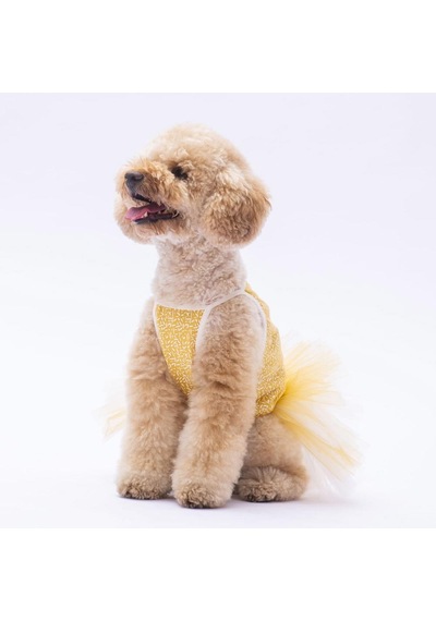 Sarı Polka-dot Kedi Köpek Elbisesi - Kedi Köpek Kıyafeti Sarı Polka-dot Kedi Köpek Elbisesi - Kedi Köpek Kıyafeti