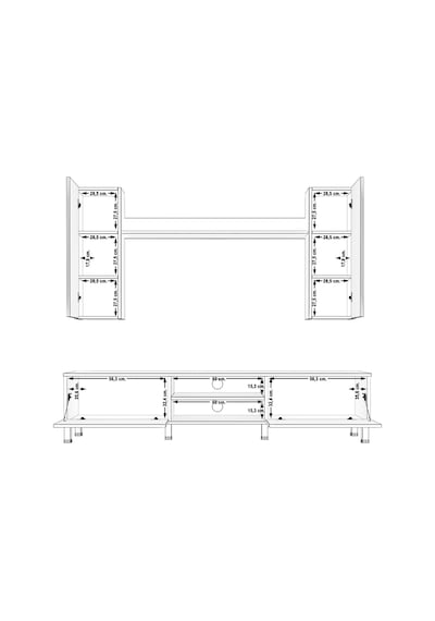 Decoraktiv Eko 7 Mdf Dvd Krom Ayaklı Tv Ünitesi Tv Sehpası Pera - Siyah