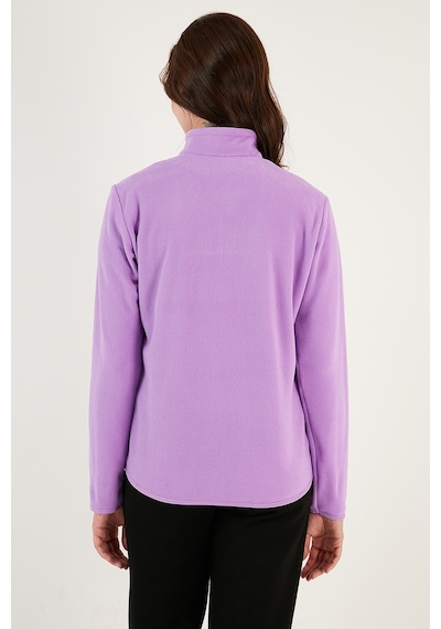 Lela Slim Fit Yumuşak Dokulu Anti-Pilling Tüylenme Yapmayan Yarım Fermuarlı Bayan Polar 5907000 Lila